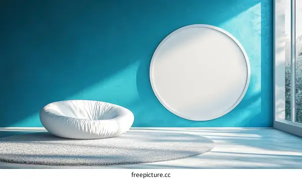 Modern Turquoise Room Interior Design Illustration