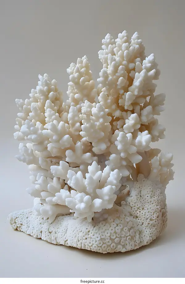 Dead white coral