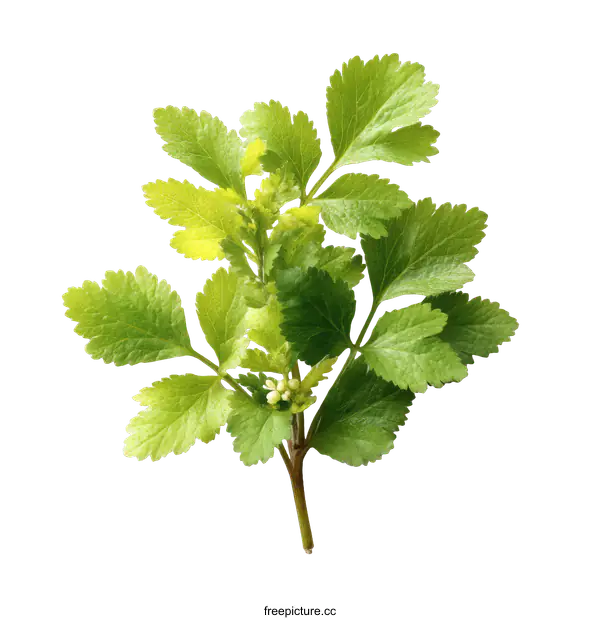 [Transparent Background PNG]Fresh Green Herbs Isolated on White Background