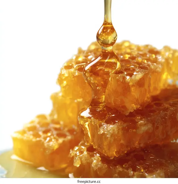 Honeycomb Honey Close Up