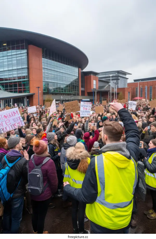 Students protesting against tuition fees