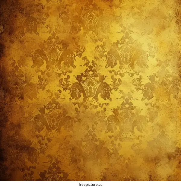 Gold background with vintage floral ornament