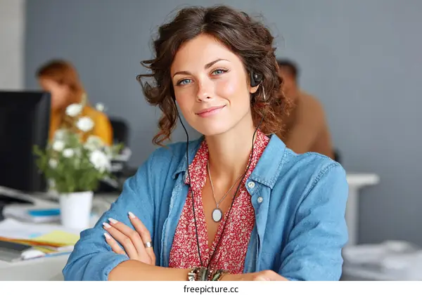 Friendly Customer Service Representative in Office