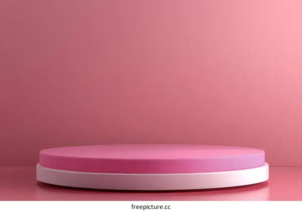 Pink Round Display Podium for Product Presentation