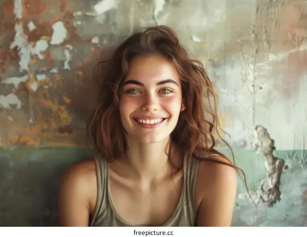 portrait of a young beautiful caucasian woman smiling