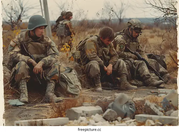 Russian soldiers during the Chechnya War
