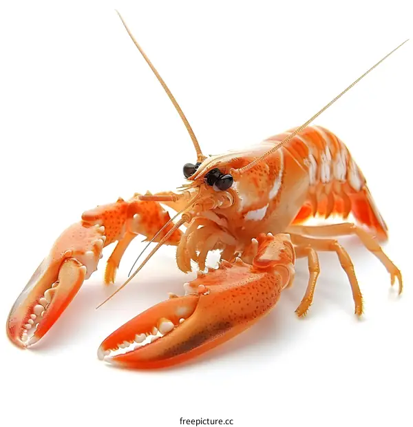 Cooked lobster on white background