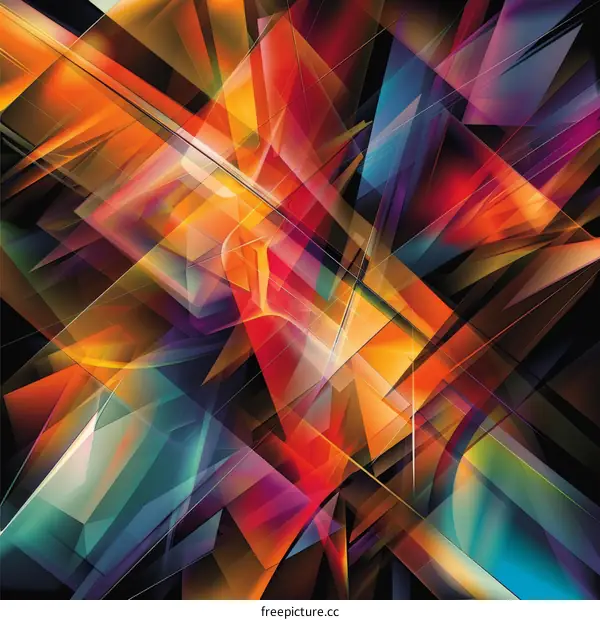 Abstract Shattered Glass Art