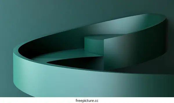 Abstract Geometric Shapes in Teal and Dark Green