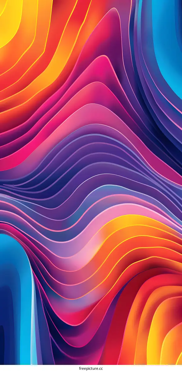 Abstract Colorful Wavy Lines Background