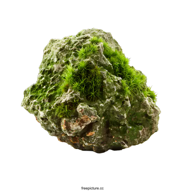 [Transparent Background PNG]Close Up of Green Moss Growing on a Stone