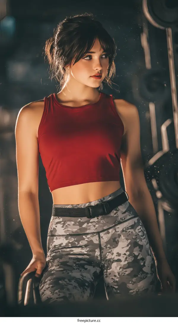 Fitness Woman in a Gym Setting