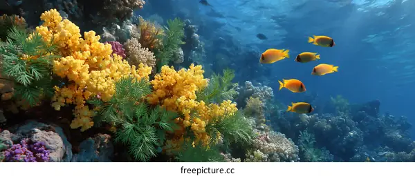 Vibrant Underwater Coral Reef Landscape