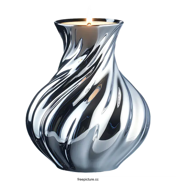 [Transparent Background PNG]Modern Abstract Metal Candle Holder Design