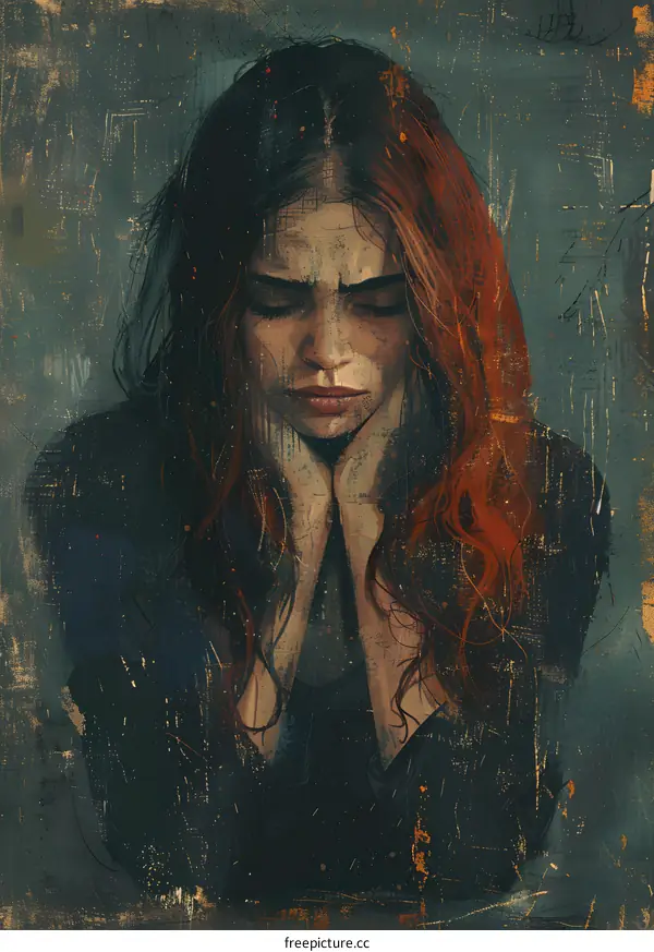 Portrait of a crying woman