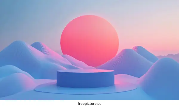 Abstract Pastel Mountains Display Platform