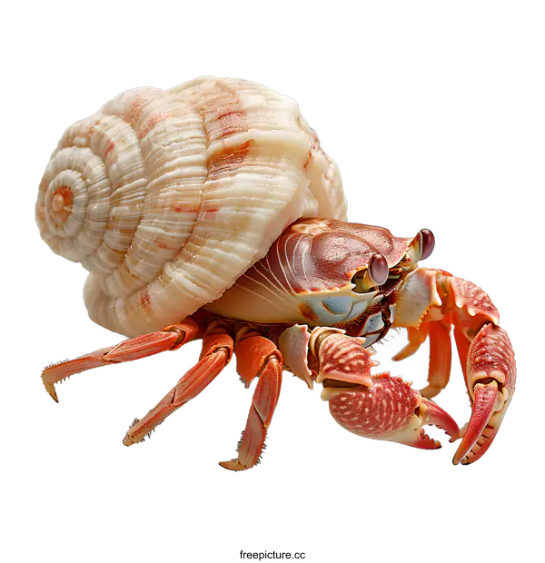 [Transparent Background PNG]Hermit Crab in a Spiral Shell