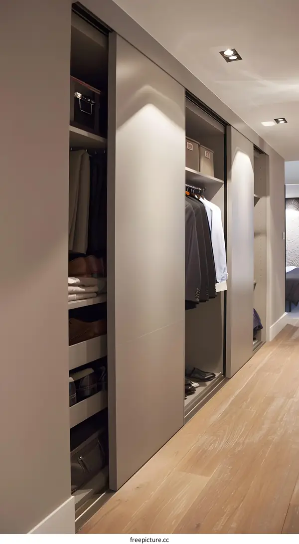 Modern Closet Interior Design with Sliding Doors