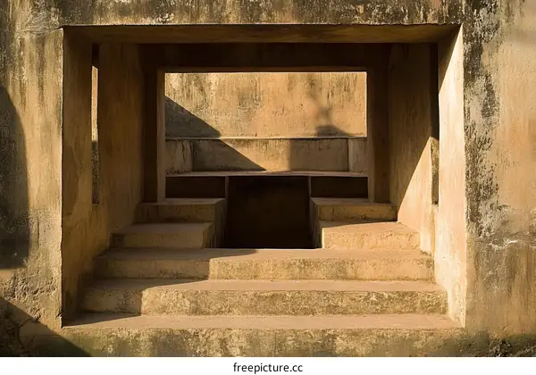 Stone Steps and Walls in a Rectangular Structure