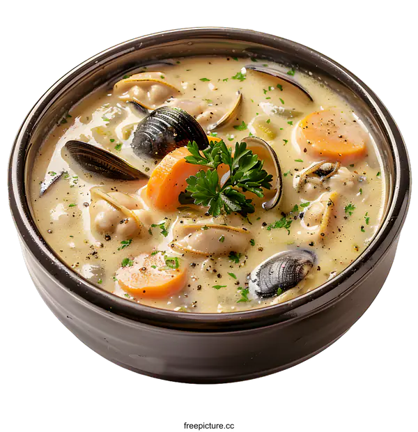 [Transparent Background PNG]A bowl of clam chowder