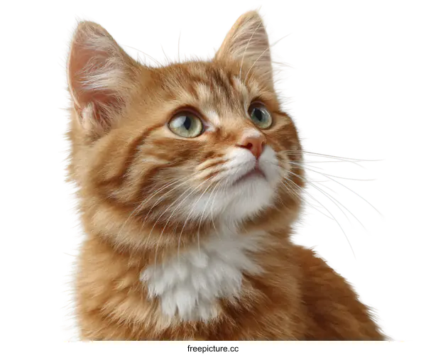 [Transparent Background PNG]Close-up Portrait of a Ginger Kitten
