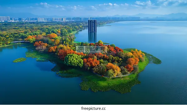 Autumnal Colors Over Waterway Park