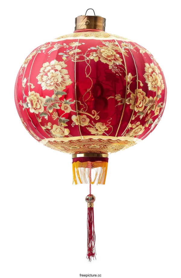 [Transparent Background PNG]Red Chinese Lantern Isolated on White Background