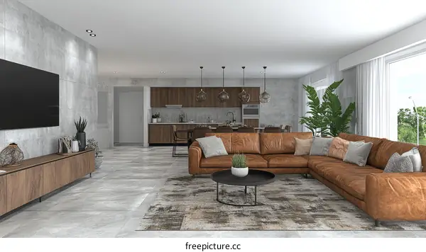 Modern Living Room Interior Design Illustration