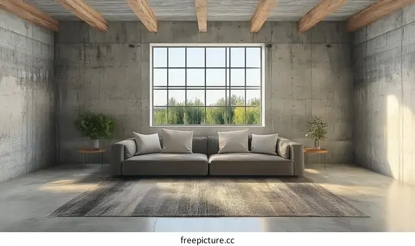 Modern Industrial Living Room Interior Design