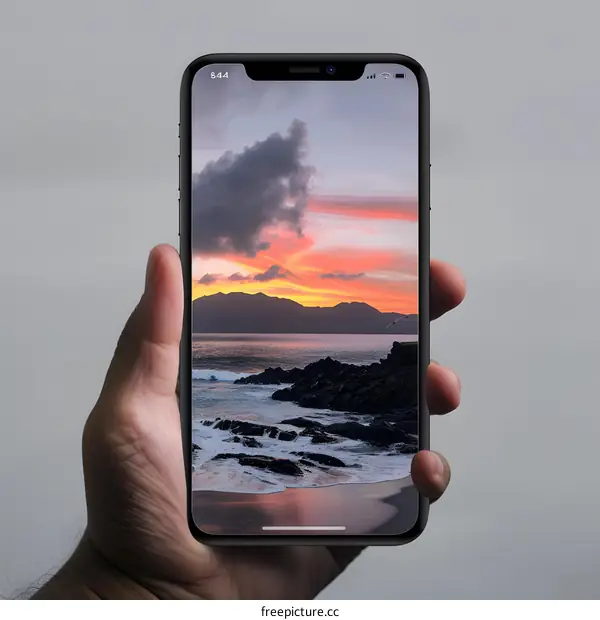 Sunset Seascape on Smartphone