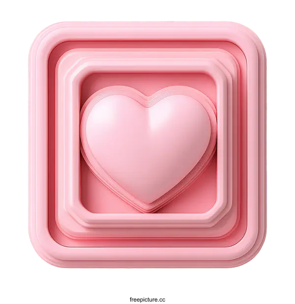 [Transparent Background PNG]Layered Pink Heart Icon Design