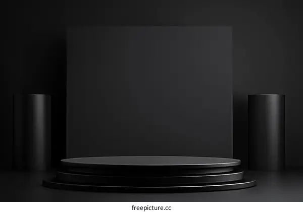 Modern Minimalist Black Product Display