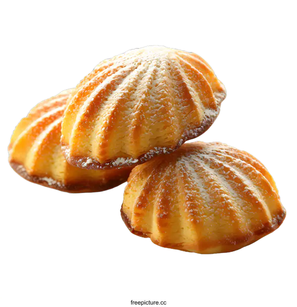 [Transparent Background PNG]Three fresh baked muffins on white background
