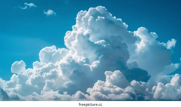 Stunning White Cloudscape with Blue Sky