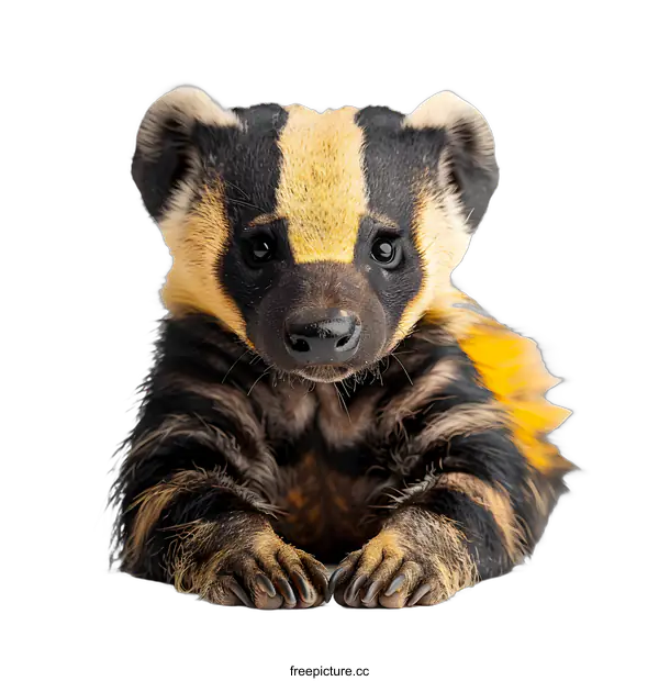 [Transparent Background PNG]Portrait of a young honey badger