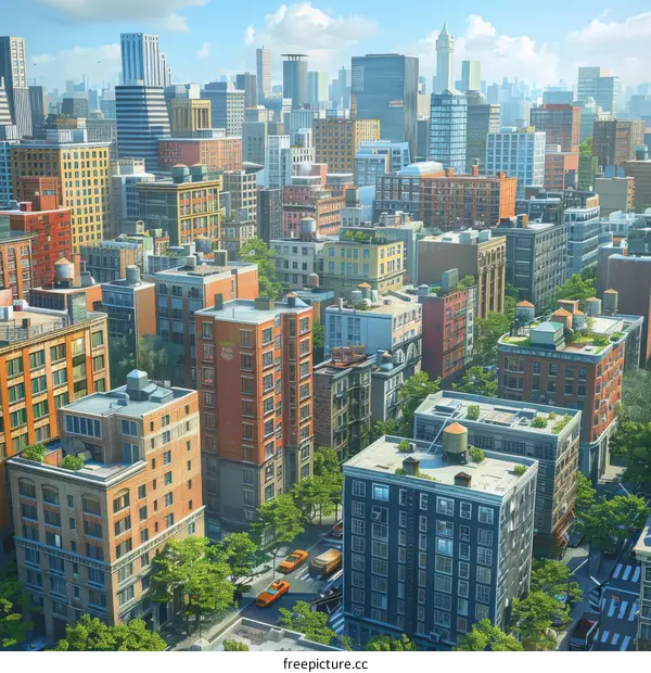 Urban Skyline Cityscape Illustration