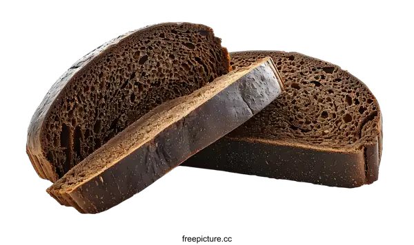 [Transparent Background PNG]Sliced Brown Bread On White Background