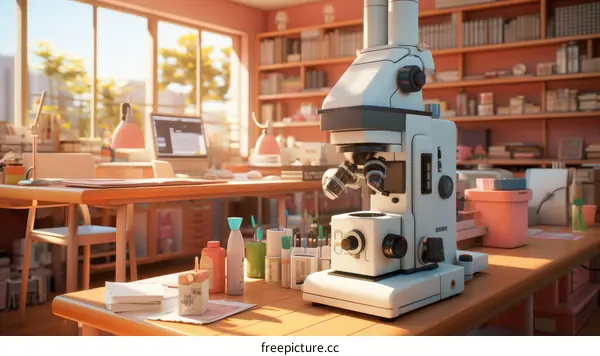 A microscope in a laboratory