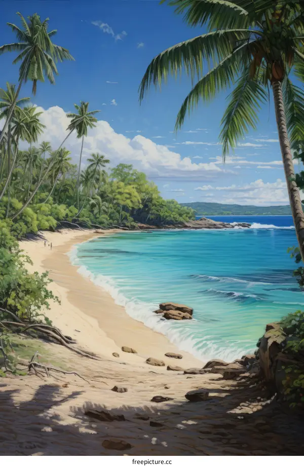 Beach With Coconut Trees