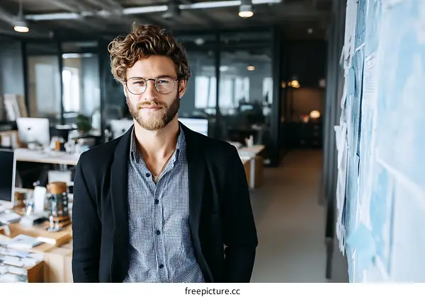 Businessman in Modern Office Setting