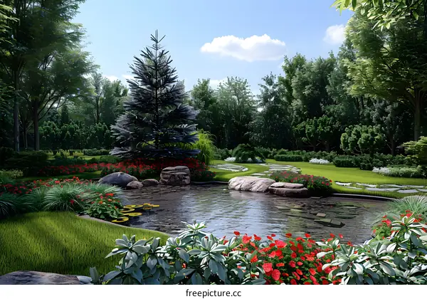 Garden landscape design renderings