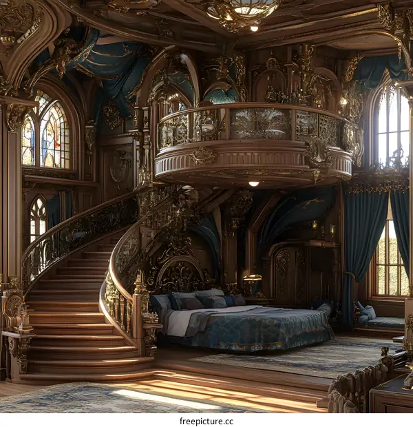 Luxury Bedroom Interior Design With Staircase