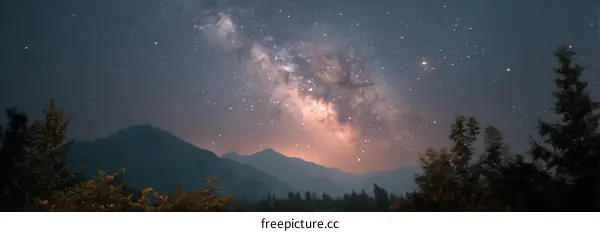 Milky Way Over Mountain Landscape at Night
