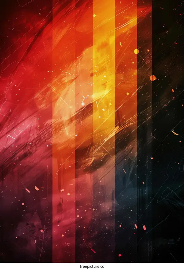 Vivid Color Stripes in Fluid Dance