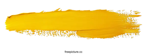[Transparent Background PNG]Brushstroke of Golden Yellow Paint