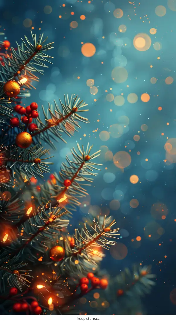 Christmas Tree Twinkling with Lights