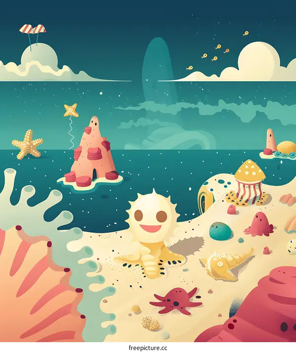 Cute Cartoon Under The Sea Illustration