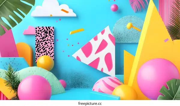 Abstract Colorful Geometric Shapes Design