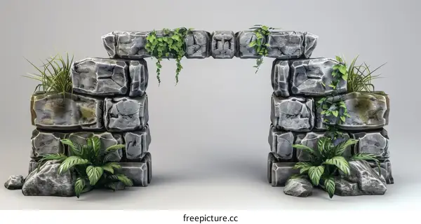 Overgrown Stone Archway