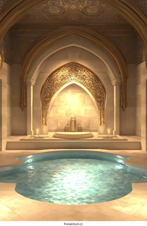 Luxury Interior Design With Gold Accents and a Pool